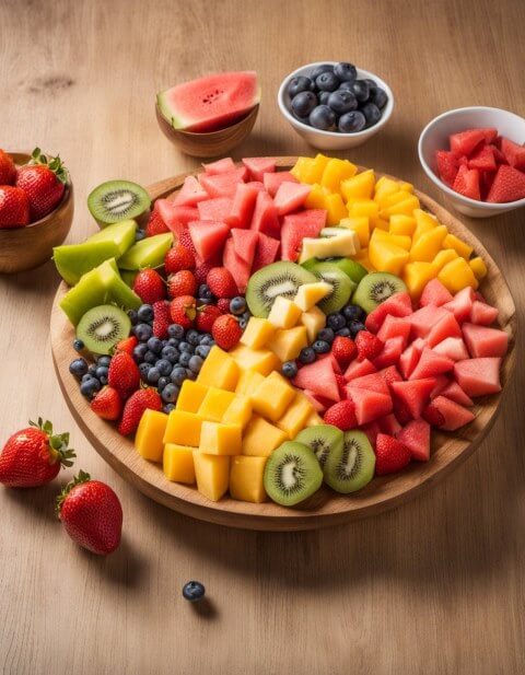 mixture of chopped fruits on a table