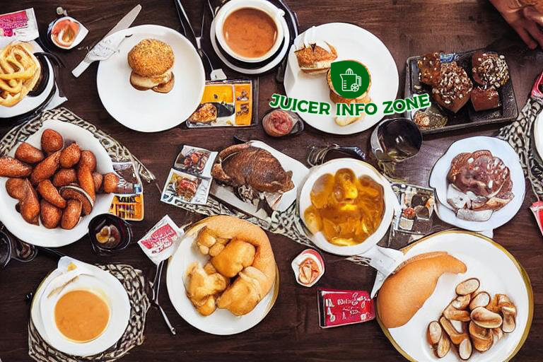 a table of high-calorie, greasy and unhealthy foods