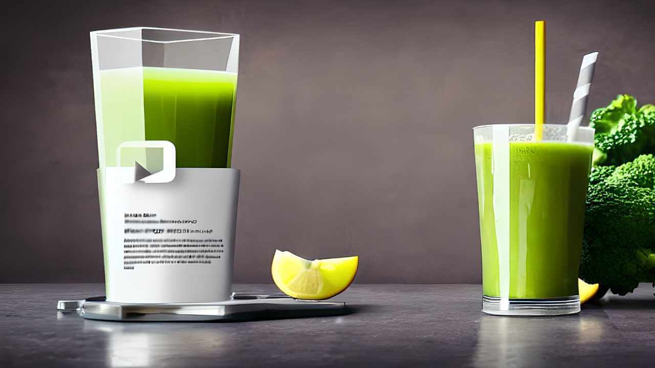 two glasses of green juice on a table