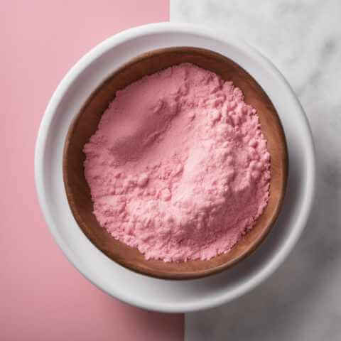 pink fiber powder in a bowl