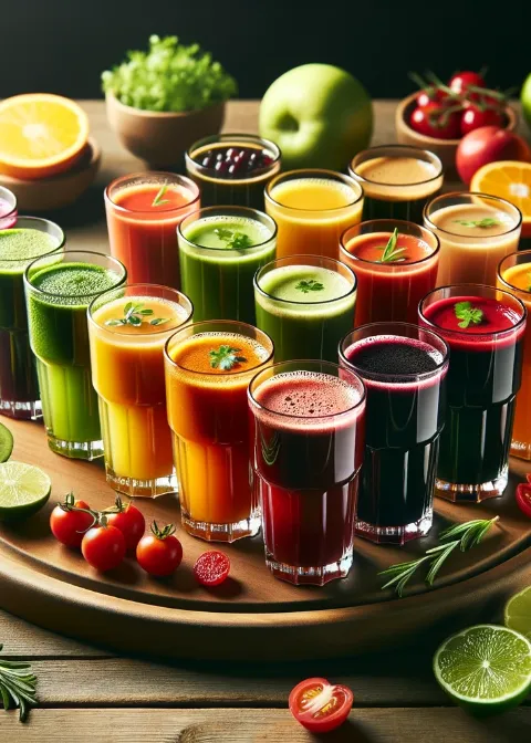 lineup of juice glasses